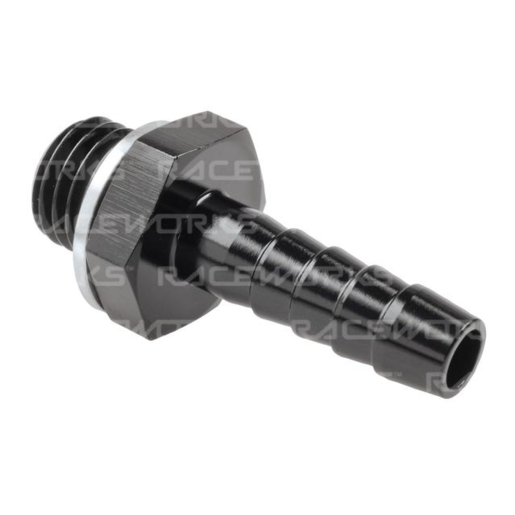 Raceworks Metric Male M12x1.5 To 5/16in Barb - RWF-414-M12-05BK