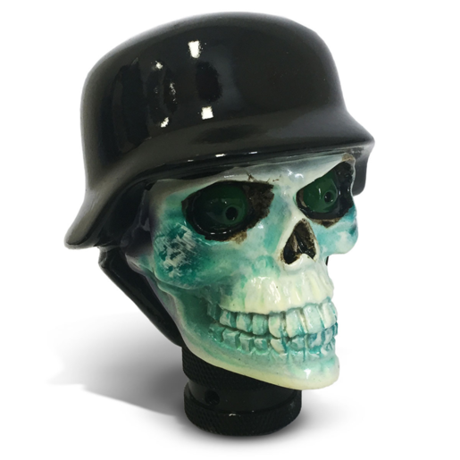 SAAS Skull Gear Knob with Helmet White - SGKS06W
