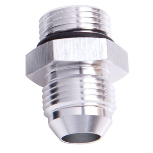 Aeroflow -10 ORB to -8AN Straight Male Flare Adaptor Silver - AF920-08-10S