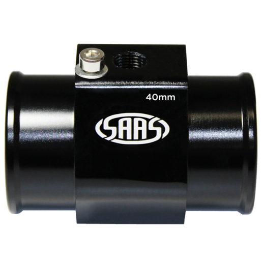 SAAS Water Temp Adapter Rad Hose 40mm Black Aluminium - SWTA40B