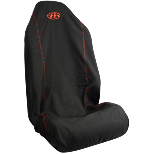 SAAS Seat Cover Throw Black SAAS Red Logo Large 1Pc - SC5010