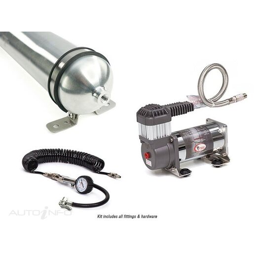 Air Supply Kit with Tyre Inflation using 1 Gallon Air Tank and Heavy Duty Compressor