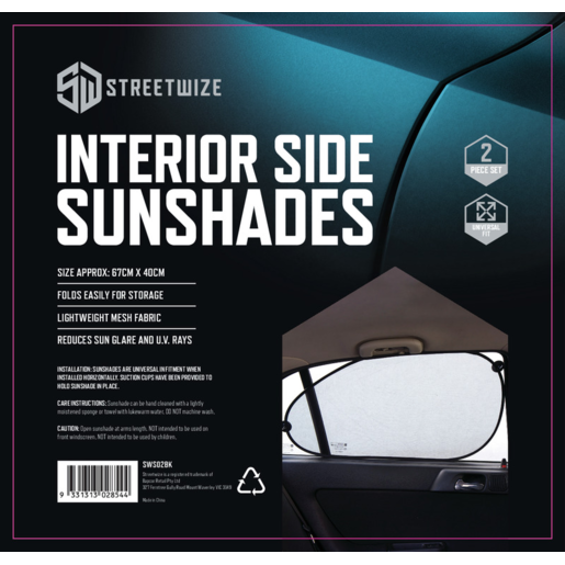Streetwize Side Screen Shade Contoured 40115 - SWS02BK