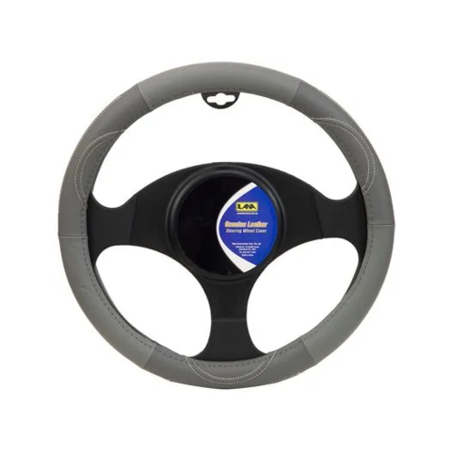 Ilana Steering Wheel Cover Leather Grip Grey - 22/LEASWCGRE