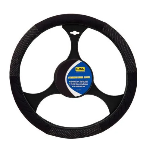 Ilana Steering Wheel Cover Esteem Black - ESTSWCBLK