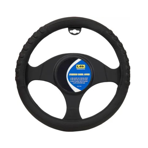 Ilana Steering Wheel Cover Tread Black - TRESWCBLK