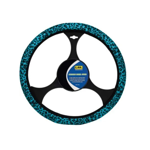 Ilana Steering Wheel Cover Wild Leopard Blue - WILSWCBLU