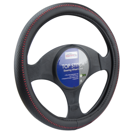 Streetwize Steering Wheel Cover Top Stitch Black/Red - SWCTOPRED