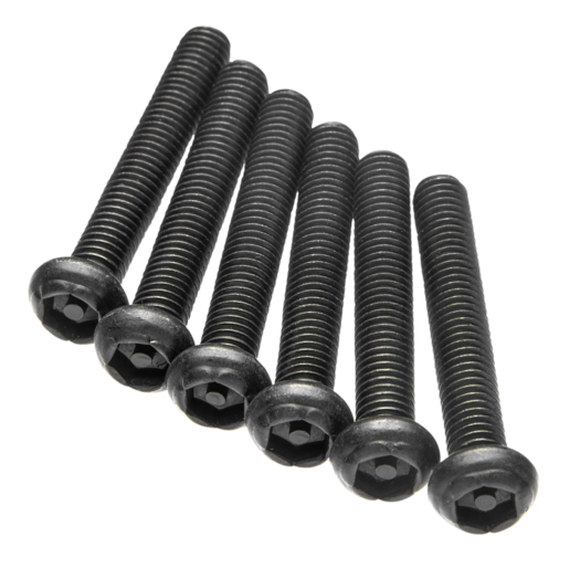 Rhino-Rack Button Head Security Screw M6 X 40mm Black 6 Pack - B085-BLK-BP