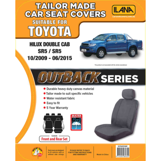 Ilana Outback Canvas To Suit Toyota Hilux Double Cab - OUT6432CHA