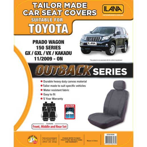 Ilana Outback Canvas To Suit Toyota Prado - OUT6578CHA