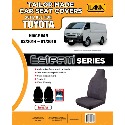 Ilana Esteem Tailor Made 1 Row Seat Cover To Suit Toyota - EST6796CHA