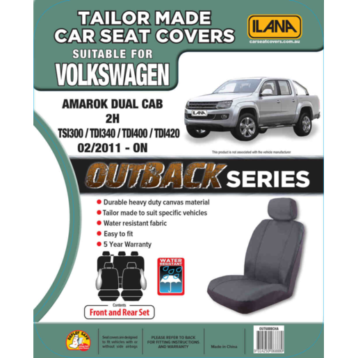 Ilana Outback Canvas To Suit Volkswagen Amarok - OUT6888CHA