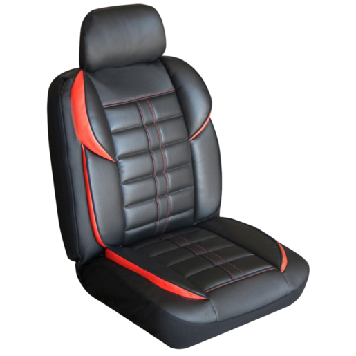 Ilana Altitude Leather Look Seat Covers Black/Red Pack of 2 - ALT30DSBLKRED