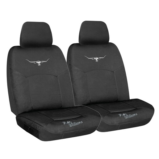 R.M.Williams Front Size 30 Black Canvas Car Seat Covers - CVRMW16BLK30