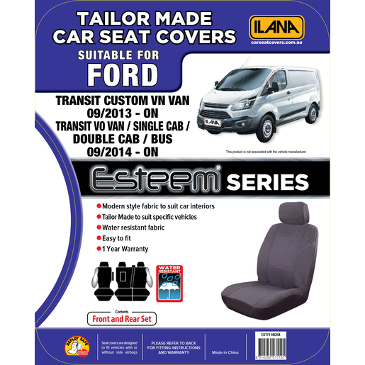 Ilana Esteem Tailor Made 1 Row Seat Cover To Suit Ford Transit - EST7110CHA