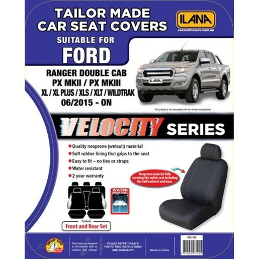 Ilana Velocity Tailor Made 2 Row Seat Cover To Suit Ford - VEL7125