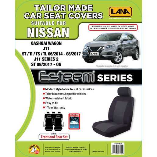 Ilana Esteem Tailor Made 2 Row Seat To Suit Nissan Qashqai - EST7124BLK