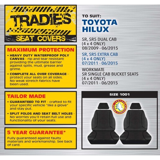 Tradies 1 Row Front Black To Suit Toyota Hilux - RPG1001TRB