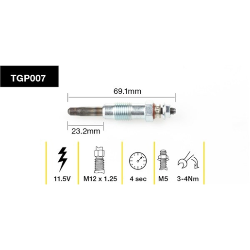 Tridon Diesel Glow Plug - TGP007