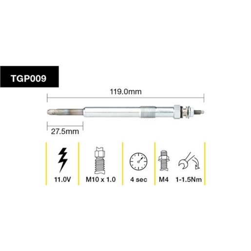 Tridon Diesel Glow Plug - TGP009