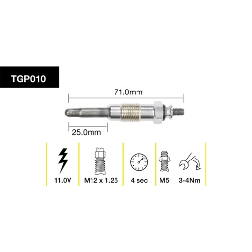 Tridon Diesel Glow Plug - TGP010