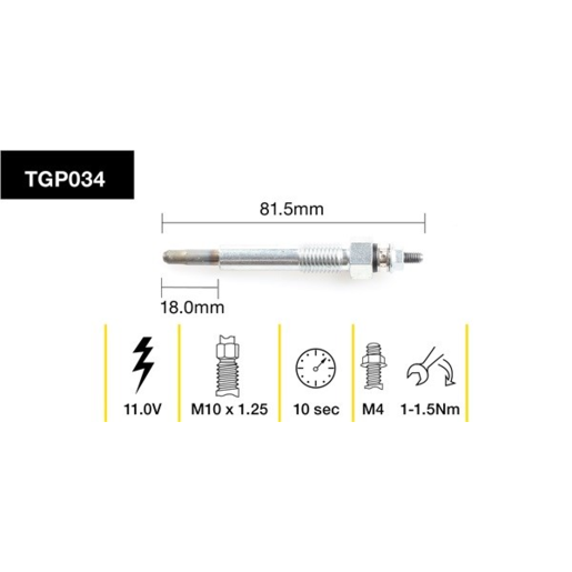 Tridon Diesel Glow Plug - TGP034