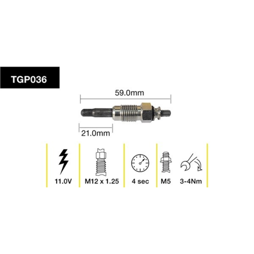 Tridon Diesel Glow Plug - TGP036