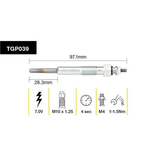 Tridon Diesel Glow Plug - TGP039