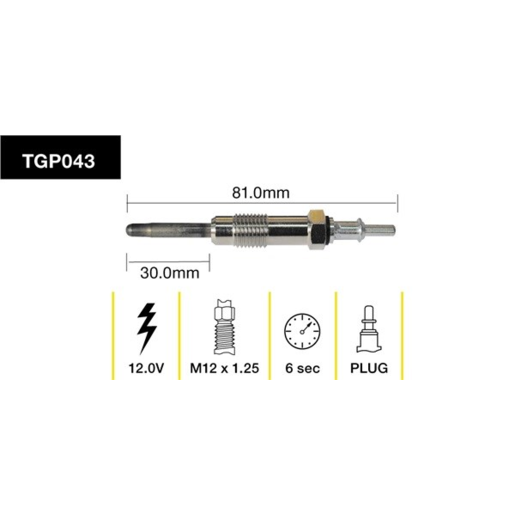 Tridon Diesel Glow Plug - TGP043