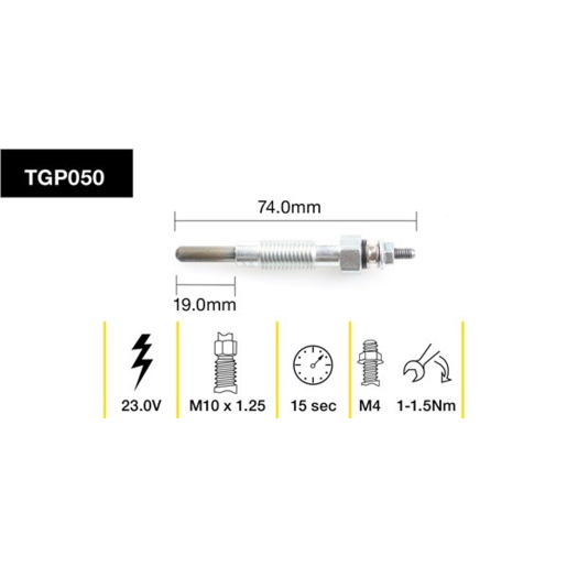 Tridon Diesel Glow Plug - TGP050