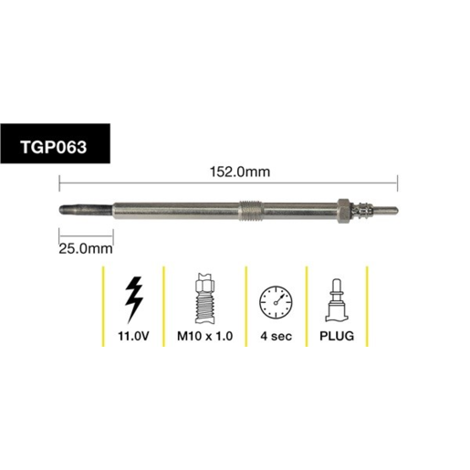 Tridon Diesel Glow Plug - TGP063