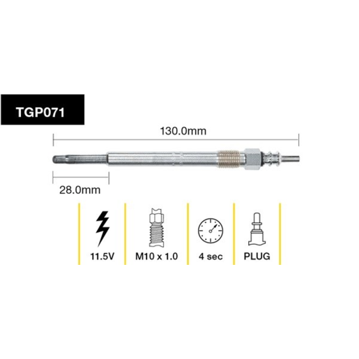 Tridon Diesel Glow Plug - TGP071