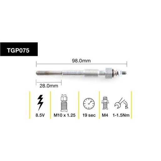 Tridon Diesel Glow Plug - TGP075