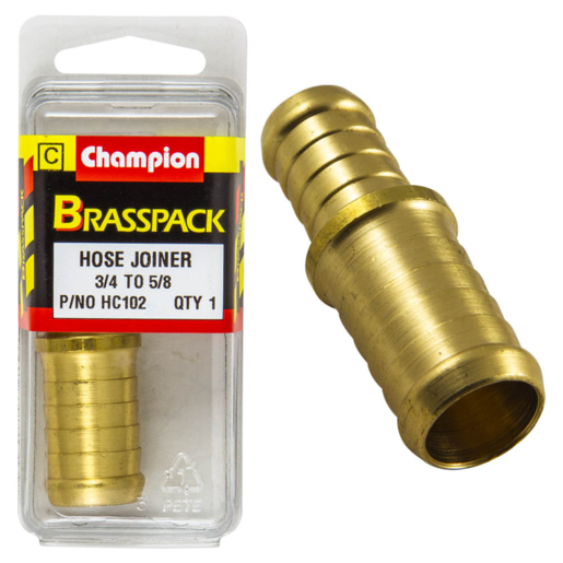 Champion 3/4-5/8 Hose Joiner-Straight-Reducing-Brass - HC102