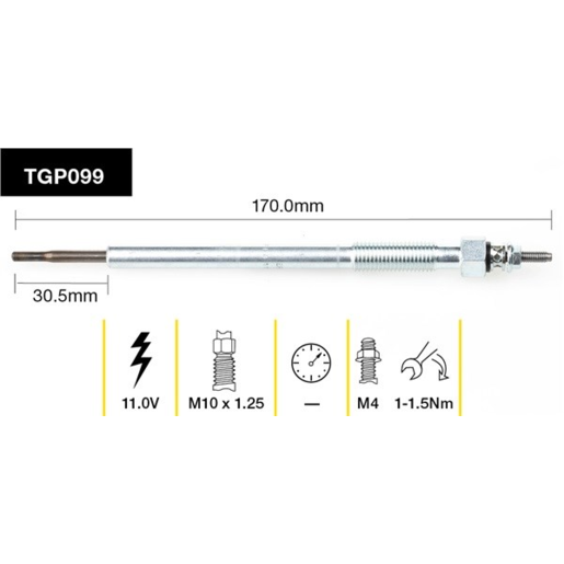 Tridon Diesel Glow Plug - TGP099