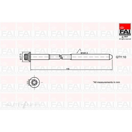 Nason Cylinder Head Bolt Set - NHBS629