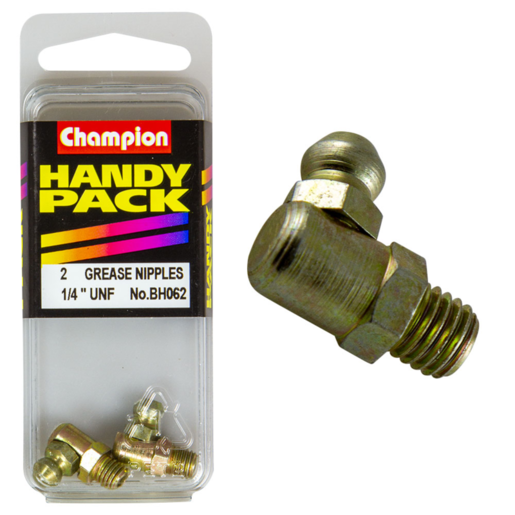 Champion Handy Pack Grease Nipples 1/4" UNF 90 Deg CN - BH062