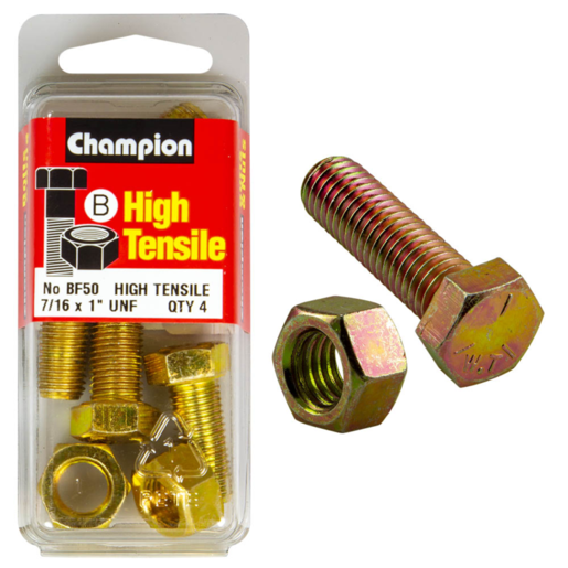 Champion Blister Set Screw & Nut 7/16 x 1" UNF - BF50