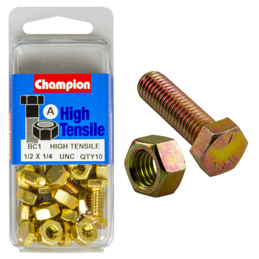 Champion Blister Set Screw & Nut 1/4 x 1/2" UNC - BC1