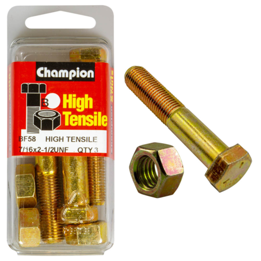 Champion Blister Bolt & Nut 7/16 x 2-1/2" UNF - BF58