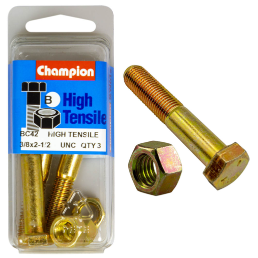 Champion Blister Bolt & Nut 3/8 x 2-1/2" UNC - BC42