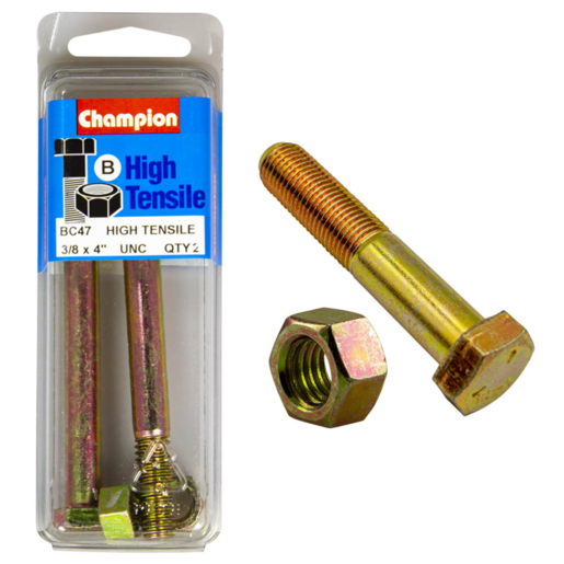 Champion Blister Bolt & Nut 3/8 x 4" UNC - BC47