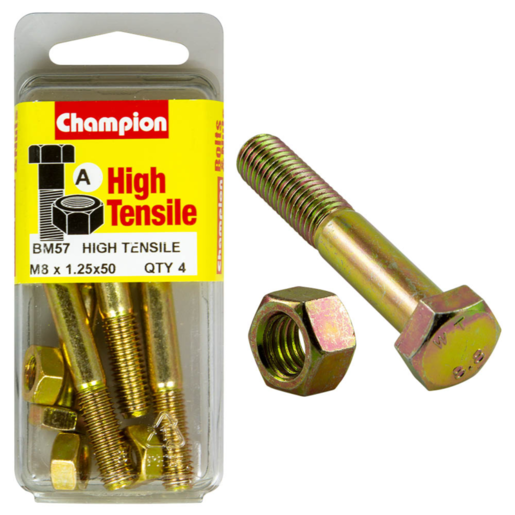 Champion Blister Bolt & Nut M8 x 50mm - BM57