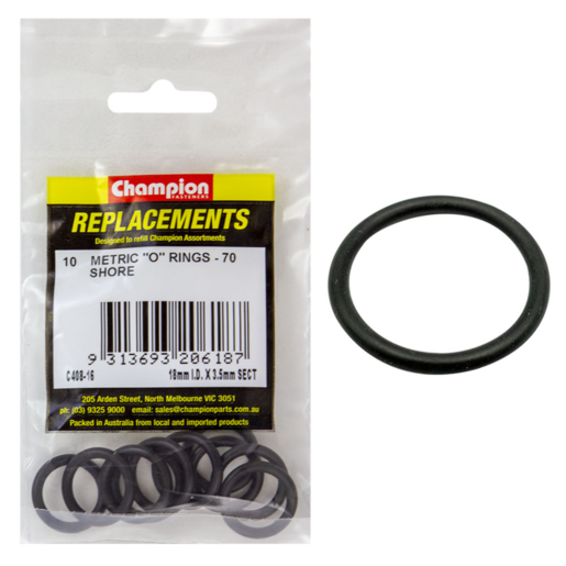 Champion 18mm x 3.5mm Metric O Rings (Sold Individually) - C408-16