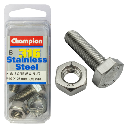 Champion Set Screws & Nuts 10 x 25 - CSP48