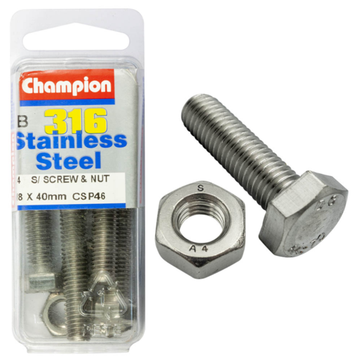 Champion Set Screws & Nuts 8 x 40 - CSP46