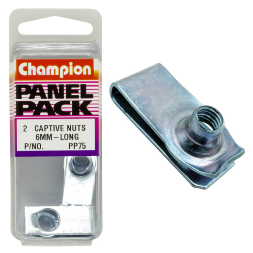 Champion M6 Long Captive Nuts - PP75