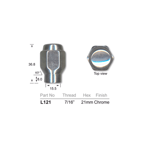 L121 7/16IN CHROME WHEEL NUTS