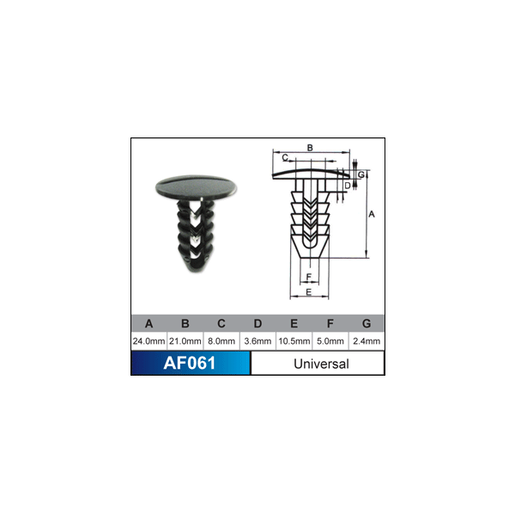 Nice Fastener Universal AF06110 - AF061-10